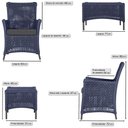 Ver imagem 3 de Jogo Sofá 4 Poltronas e Mesa Igapó Marrom E11 Trama Original Azul
