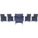 Ver imagem 1 de Jogo Sofá 4 Poltronas e Mesa Igapó Marrom E11 Trama Original Azul