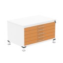 Ver imagem 2 de Mapoteca Mont 5 Gavetas 71,3cm x 120,4cm Aço Branco/Laranja Picasso