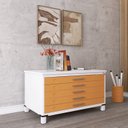 Ver imagem 1 de Mapoteca Mont 5 Gavetas 71,3cm x 120,4cm Aço Branco/Laranja Picasso