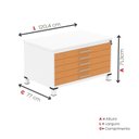 Ver imagem 3 de Mapoteca Mont 5 Gavetas 71,3cm x 120,4cm Aço Branco/Laranja Picasso