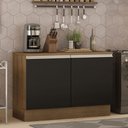 Ver imagem 3 de Balcão de Pia Armário de Cozinha 120 cm 2 Portas (Com Tampo) Rustic/Preto Glamy Madesa