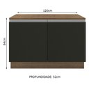 Ver imagem 4 de Balcão de Pia Armário de Cozinha 120 cm 2 Portas (Com Tampo) Rustic/Preto Glamy Madesa