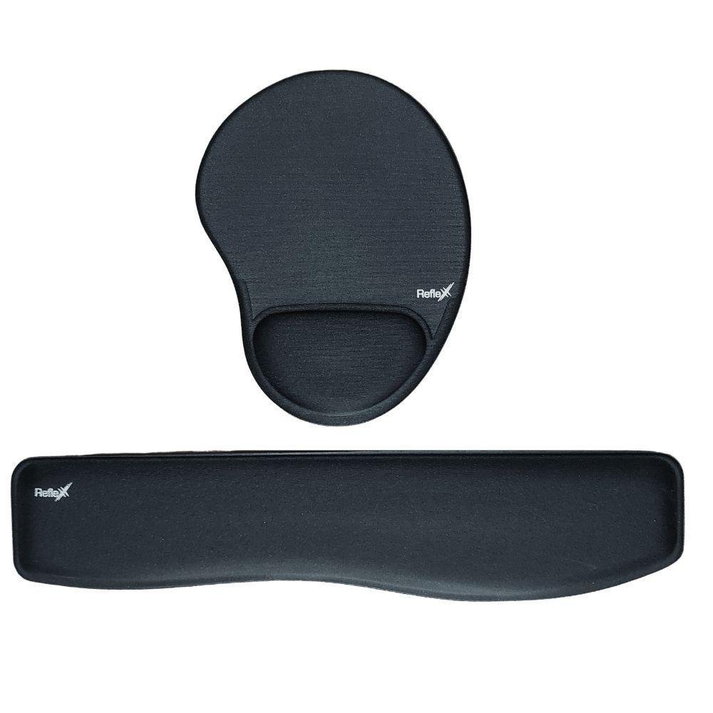 Kit 05x Mousepad + Apoio Pulso P/ Teclado Ergonômico Preto - 2