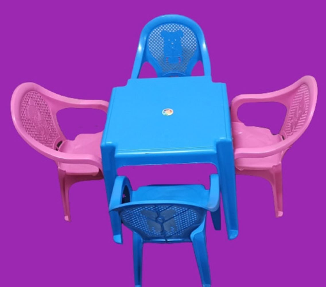Conjunto Infantil Mesa E 4 Cadeiras Antares Rosa e Azul Kit 01 - 3