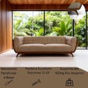Ver imagem 6 de Sofá 3 Lugares 240cm Pés Madeira Premium Compose Bouclê Corino Sala Clinica Recepçao Luxo