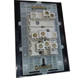 Conjunto 4x2 linha Ebony Clean Acetinado MarGirius 4x2" 2 Interruptores Simples + 1 Tomada 2P+T 10 A - 4