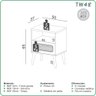 Kit Quarto com Cama + Cabeceira + 2 Mesas de Cabeceira Mdf Cor:freijó - 8