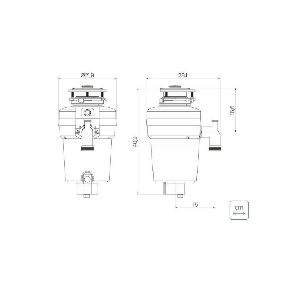 Triturador de Resíduos Alimentares Tramontina para Cubas ou Pias - 6