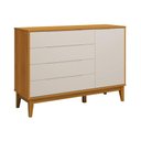 Ver imagem 1 de Comoda Sapateira Elfe Classic 1 Porta 4 Gavetas Areia Fosco com Savana - Moveisaqui