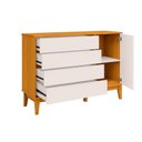 Ver imagem 3 de Comoda Sapateira Elfe Classic 1 Porta 4 Gavetas Areia Fosco com Savana - Moveisaqui
