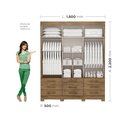 Ver imagem 4 de Guarda-Roupa Casal New Toquio 3 Portas de Correr e 9 Gavetas Ipê/Off-White Maxel