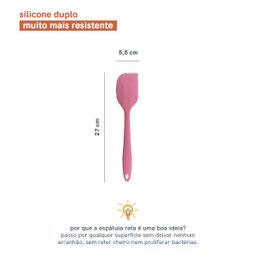 ESPÁTULA DE SILICONE DUPLO RETA PÃO DURO - OIKOS - 2