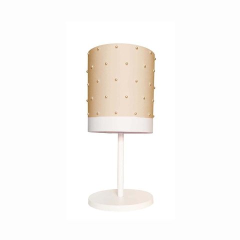 Abajur Infantil Pérolas - Base Branca 20x41 Cáqui