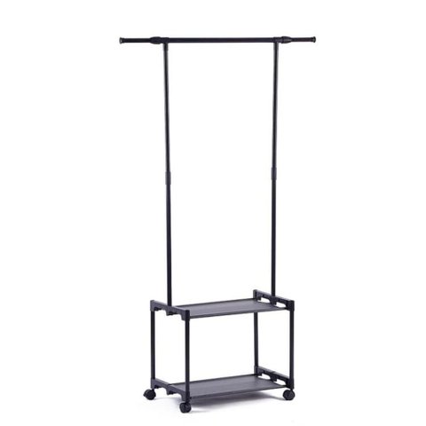 Cabideiro Arara de Roupa Sapateira Organizador Varal 2 Prateleiras Loja Quarto Luxo