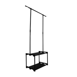 Cabideiro Arara de Roupa Sapateira Organizador Varal 2 Prateleiras Loja Quarto Luxo - 5