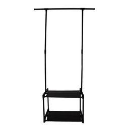 Cabideiro Arara de Roupa Sapateira Organizador Varal 2 Prateleiras Loja Quarto Luxo - 3
