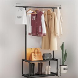 Cabideiro Arara de Roupa Sapateira Organizador Varal 2 Prateleiras Loja Quarto Luxo - 4