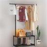 Cabideiro Arara de Roupa Sapateira Organizador Varal 2 Prateleiras Loja Quarto Luxo - 4