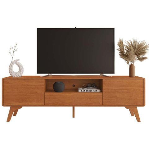 Rack Ares 1,80m para Tv 75" com 2 Portas Mavaular:naturalle