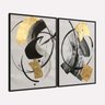 Quadro Abstrato Contemporâneo Duo Preto e Dourado Canvas - 2