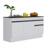 Balcão Cozinha C/ Rodapé Gabinete Pia 150cm 3 Ptas 1 Gav Veneza Multimóveis Mp2107.964 Branco/ - 2