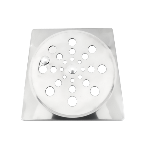 Tampa Ralo Grelha Quadrado 10x10cm Inox Função Abre / Fecha:Cromado