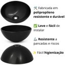 Ver imagem 5 de Cuba para Lavabo Redonda 28cm em Plástico Leve Durável Leve Preto