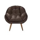 Ver imagem 1 de Poltrona Decorativa Califórnia Em Tecido Suede Pés Madeira