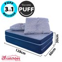 Ver imagem 2 de Puff Multiuso 3 em 1 Casal com Travesseiro Jacquard Azul Bf Colchões