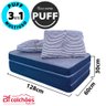 Puff Multiuso 3 em 1 Casal com Travesseiro Jacquard Azul Bf Colchões - 2