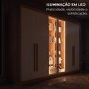 Ver imagem 7 de Guarda-Roupa Casal com Vidro e LED 6 Portas e 6 Gavetas Multimóveis Crnvh-GRP144 Cinamomo/Bege