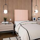 Ver mais imagens de Cabeceira Solteiro 100 Cm com Frame Luna Linho Rose Artte