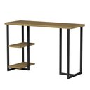 Ver imagem 7 de Mesa para Computador Escritório Home Office 120cm Escrivaninha com Prateleiras Imbuia/preto