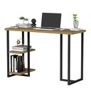 Ver imagem 5 de Mesa para Computador Escritório Home Office 120cm Escrivaninha com Prateleiras Imbuia/preto