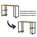 Ver imagem 4 de Mesa para Computador Escritório Home Office 120cm Escrivaninha com Prateleiras Imbuia/preto