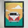 Quadro Decorativo Vintage Carros kombi desenho - PVC 2mm 40x60 - 1