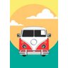 Quadro Decorativo Vintage Carros kombi desenho - PVC 2mm 40x60 - 2