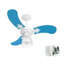 Ver imagem 1 de Ventilador Teto Super Baby Colors 3 Pás Mdf Branco/azul 220v Venti-delta