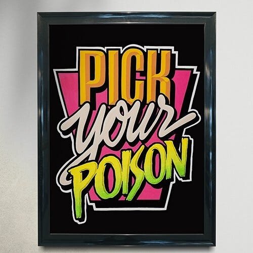 Quadro Decorativo Musica Pick Your Poison - PVC 1mm 30x45 - 1
