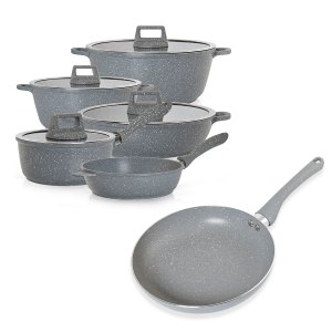 Jogo 6 Panelas Indução Antiaderente Graniflon Moda do Chef Cor:cinza