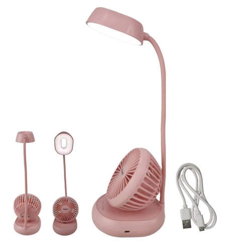 Luminária Ventilador LED Ajustavel Flexivel 2 em 1 Abajur de Mesa Sem Fio Usb Regulavel 3