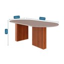 Ver imagem 4 de Conjunto: Mesa Sala Jantar Ester Tampo Madeirado Oval C/ Vidro 210x100cm e 6 Cadeiras Fernanda