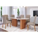 Ver imagem 1 de Conjunto: Mesa Sala Jantar Ester Tampo Madeirado Oval C/ Vidro 210x100cm e 6 Cadeiras Fernanda