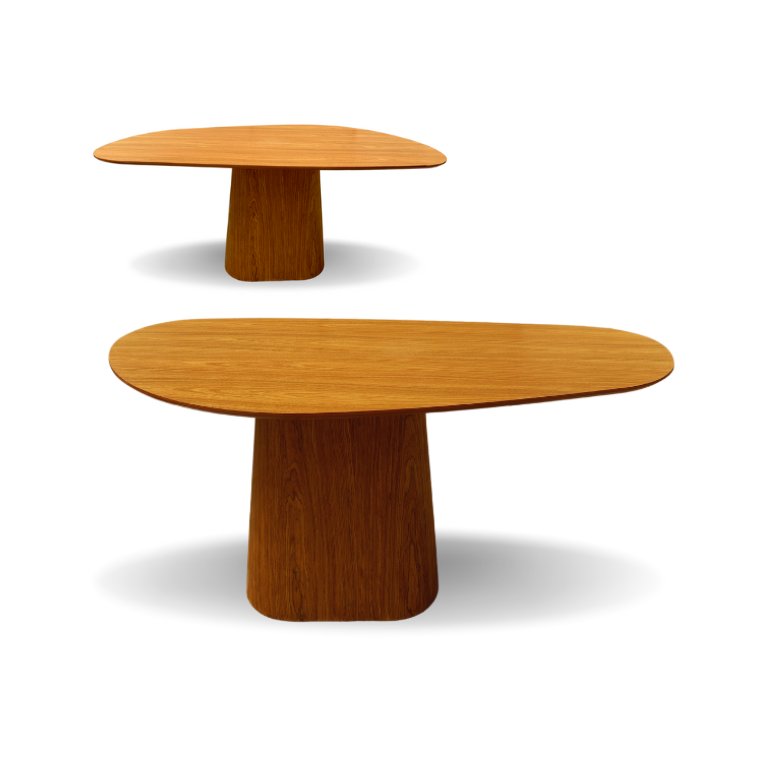 Mesa de Jantar Modelar Orgânica Bumerangue em Freijo 1.40x90cm Modelar Art Moveis