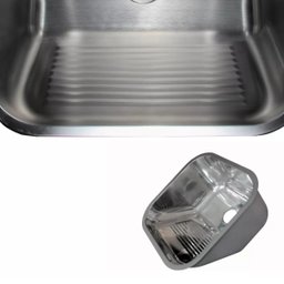 Tanque Lavanderia 55 X 45 com Acessórios Aço Inox 304 Polido - 3