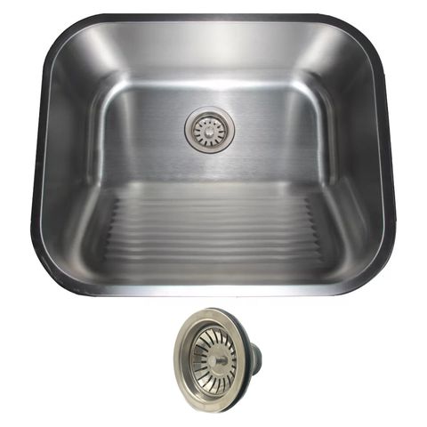 Tanque Lavanderia 55 X 45 com Acessórios Aço Inox 304 Polido