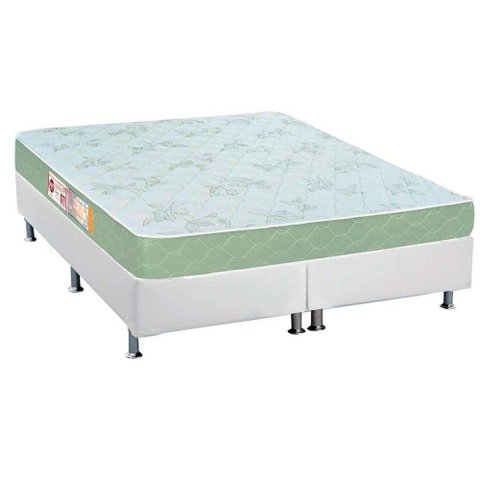 Cama Box King Colchão Espuma D33 Castor Sleep Max + Base CRC Courano White(193x203)