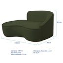 Ver imagem 5 de Kit Divã Recamier Orgânico Marrocos 180cm Lado Esquerdo e 2 Poltronas Amore Linho Verde