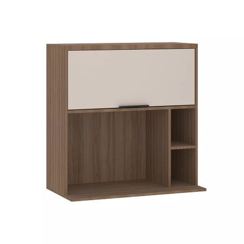 Armário Cozinha Aéreo 1 Porta Basculante c/ Nicho p/ Microondas 80 - Módulo Cozinha Aspen - Luciane